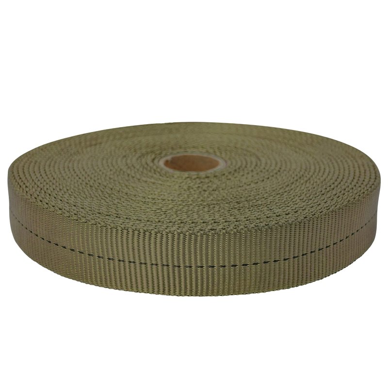 GM CLIMBING 1 inch MIL-W-5625 Nylon Tubular Webbing Milspecs 4000Lbs Durable for Outdoor Tactical Parachute Rescue Survival Tie Down 1 inch x 30Ft / 10 Yards Tan 499
