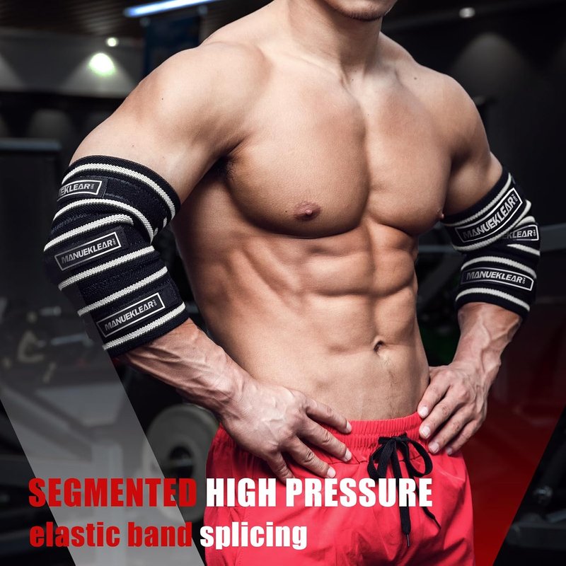 Elbow Sleeves for Weightlifting - Adjustable Support Wraps | XL (12.5"-14.5")