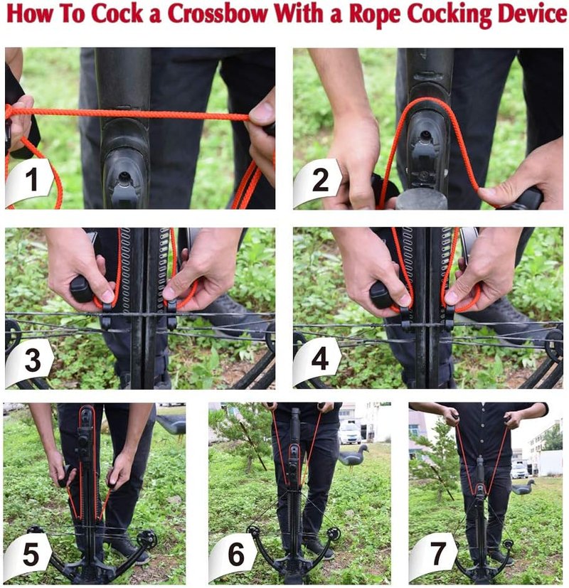 Crossbow Cocking Rope Device - Easy String Puller Cocker Aid Tool for Effortless Loading