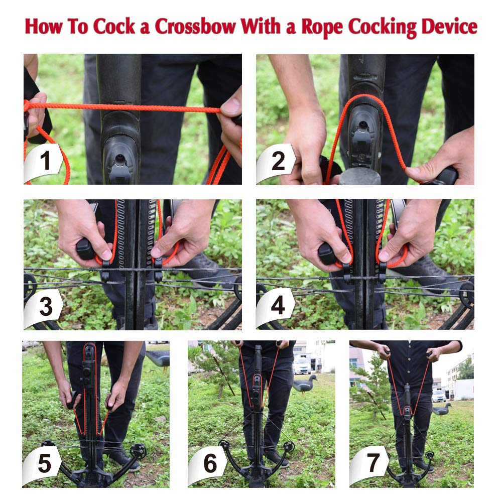 SHENG-RUI Crossbow Cocking Device Double Handle Crossbows Rope Cocker Aid Cocking String Tool