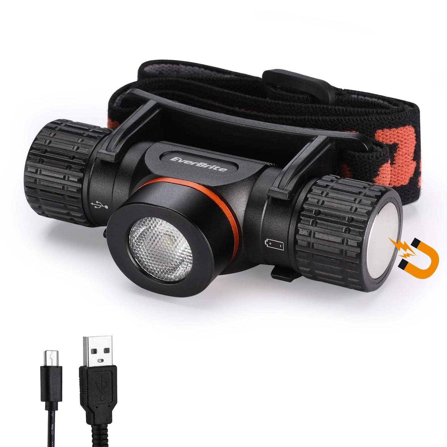 EverBrite Rechargeable Headlamp, 1000 Lumen LED Rechargeable Headlight with 5 Light Modes, Magnetic Base and Adjustable Headstrap,Perfect for Camping, Hiking, Caving, Fishing