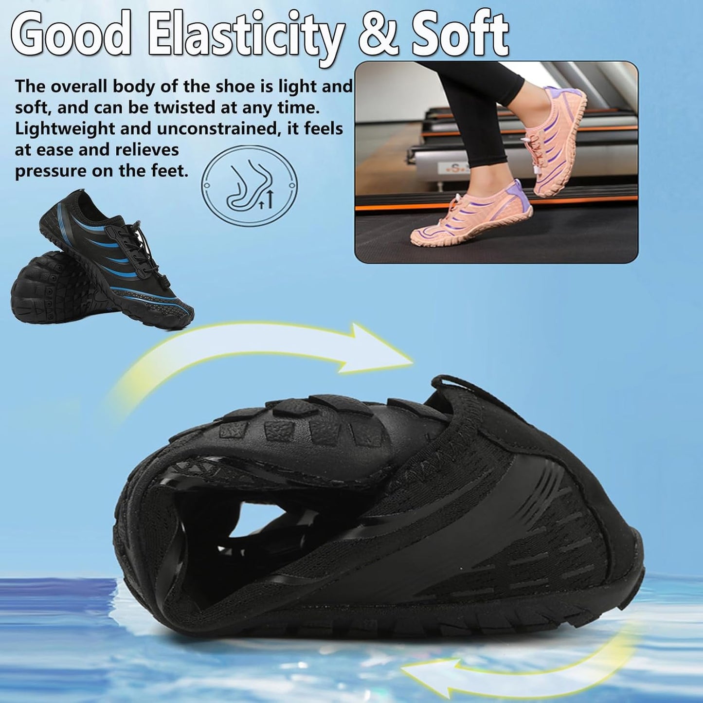 Water Shoes for Men & Women - Quick Dry Barefoot Aqua Sports Footwear | Ideal for Swimming, Beach, Hiking & Yoga