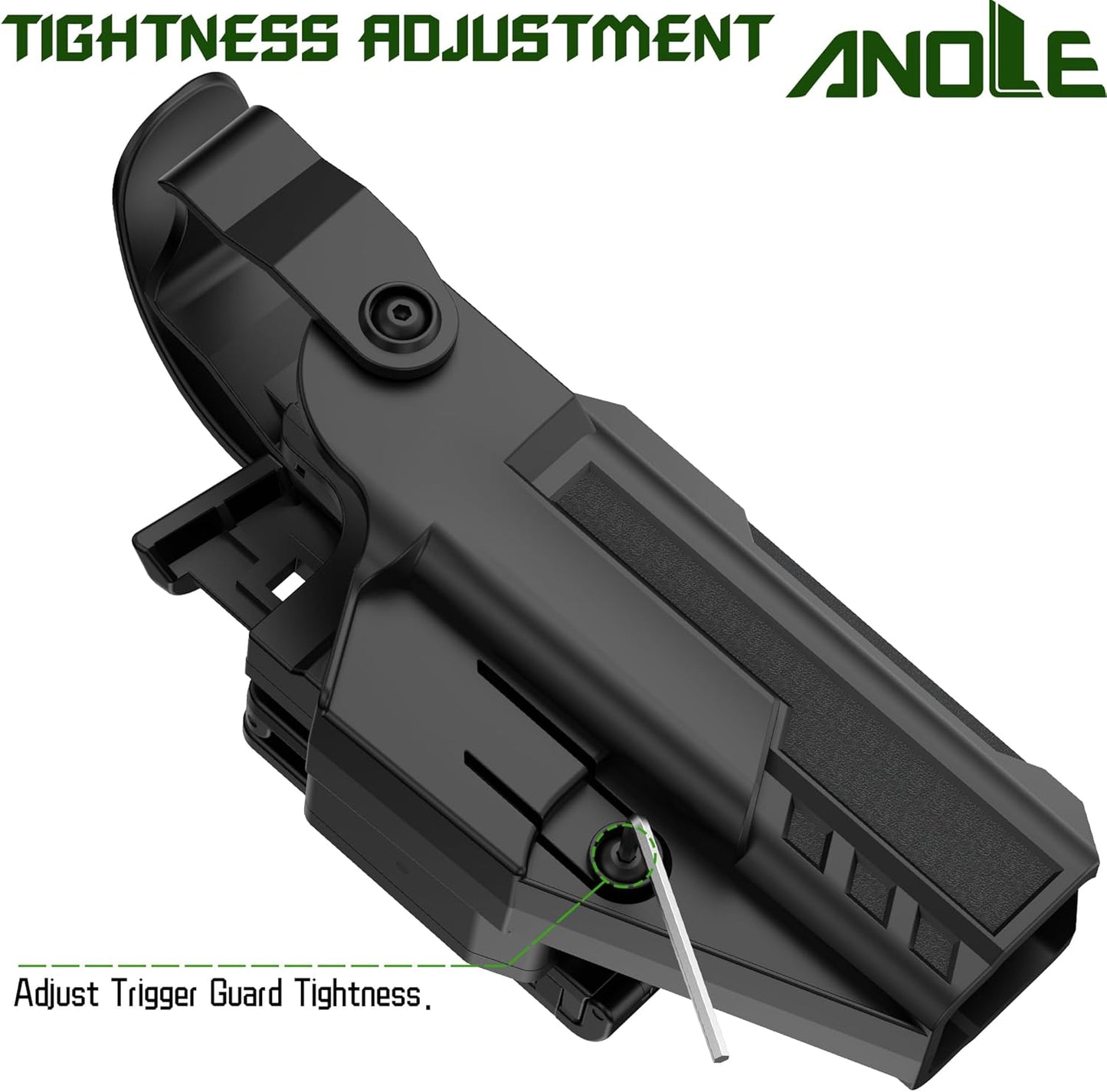 Glock Optic Cut Holster OWB - Level II/III Right Hand Fit for Glock 17, 19, 22, 23, 31, 32, 44, 45 Gen 1-5