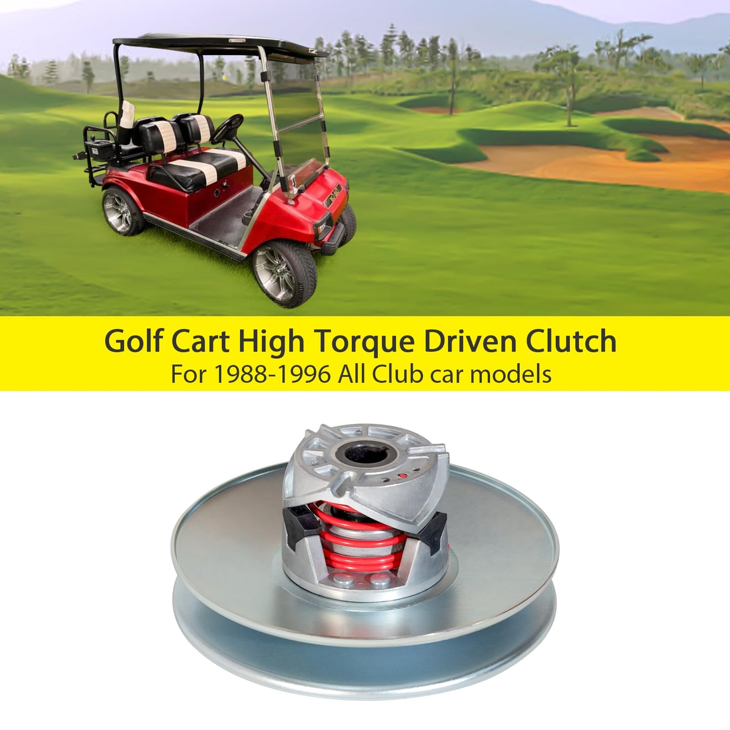 Orle Oko Golf Cart Secondary Rear Driven Clutch for Club Car 1988-1996 Golf Cart with FE290 350 400 Counter Clockwise Engine, OEM# 1014450, 1016360-01, 101636001