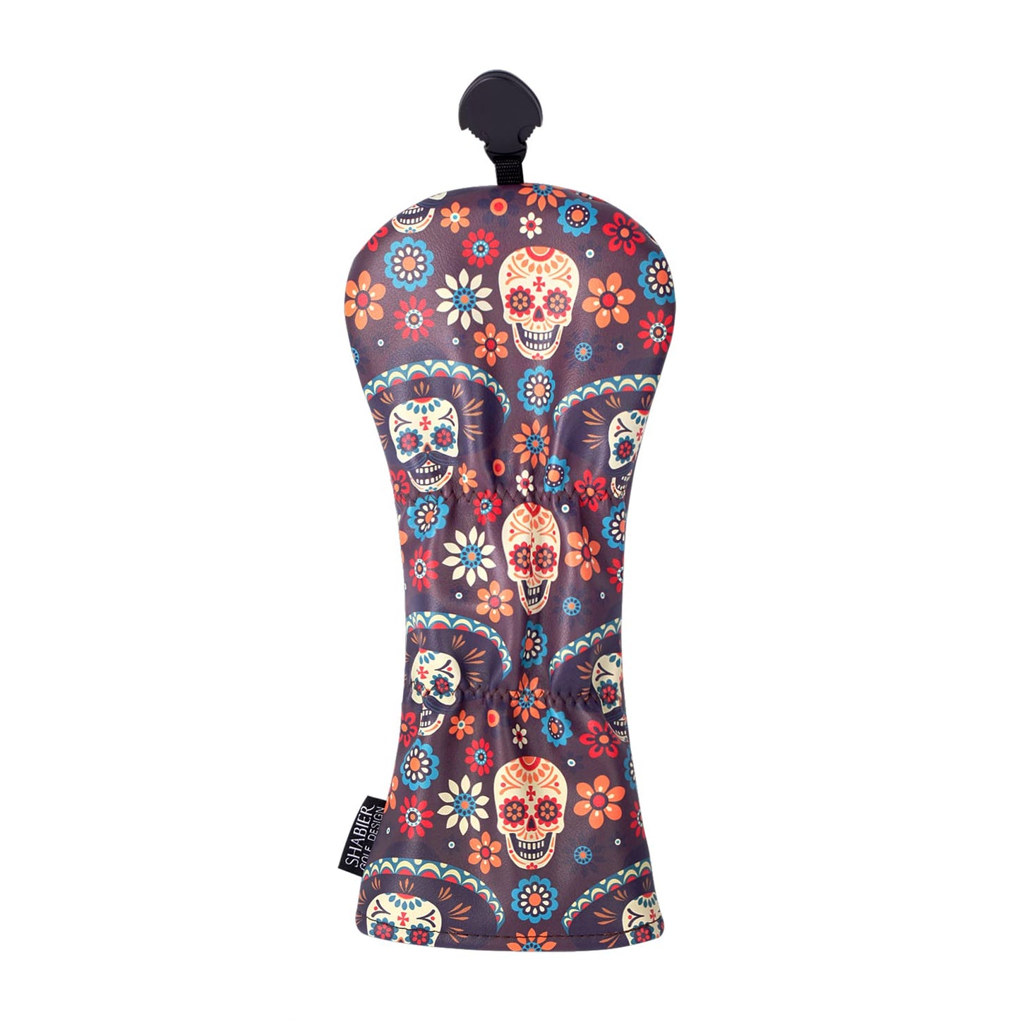 SHABIER Golf Skull Day of The Dead Design Golf Driver Wood Club Headcover with Sugar Skull Design
