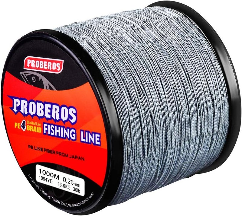 Braided Fishing Line - 4 Strands Multifilament PE Braid Wire for Saltwater | 6LB-100LB, 110-547 Yards