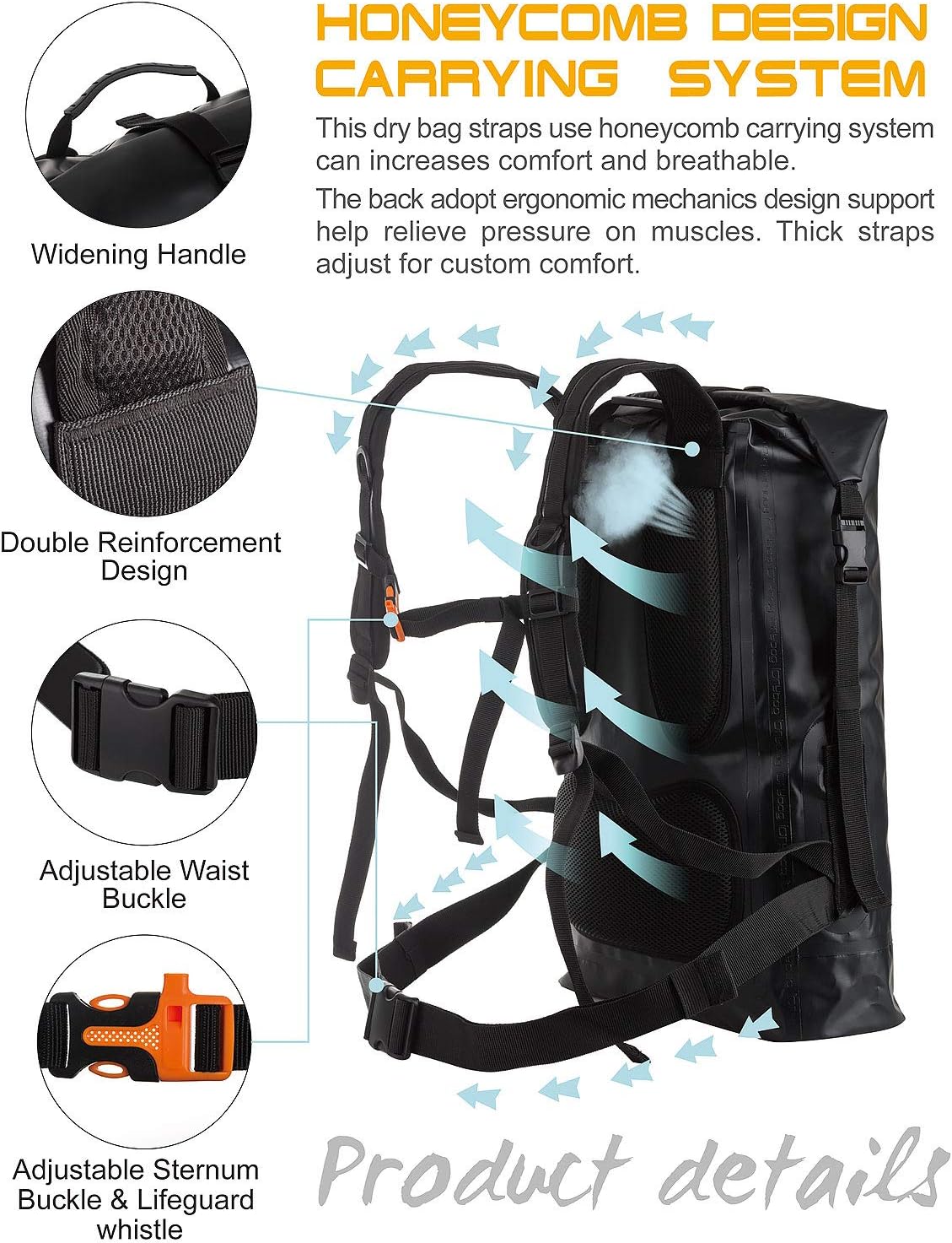 Waterproof Backpack for Men - 20L/30L/40L Floating Dry Bag for Kayaking & Hiking