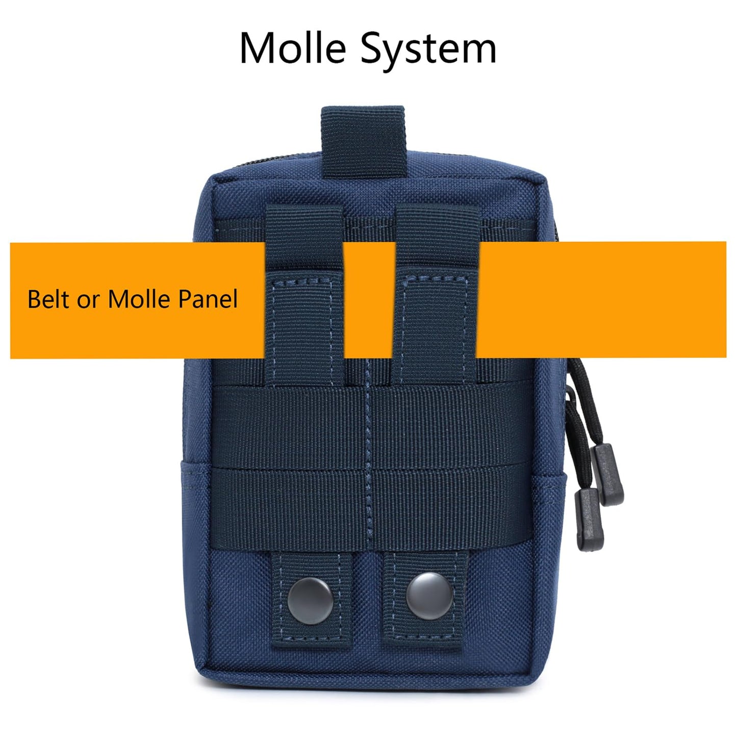 2 Pack Molle Pouches - Tactical Compact Water-Resistant EDC Pouch (Navy Blue)