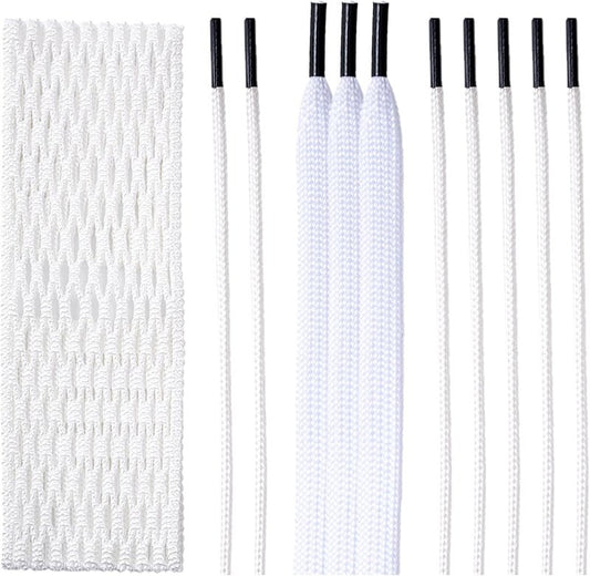 Lacrosse Mesh Stringing Kit - White Semi-Soft Mesh & Durable Strings
