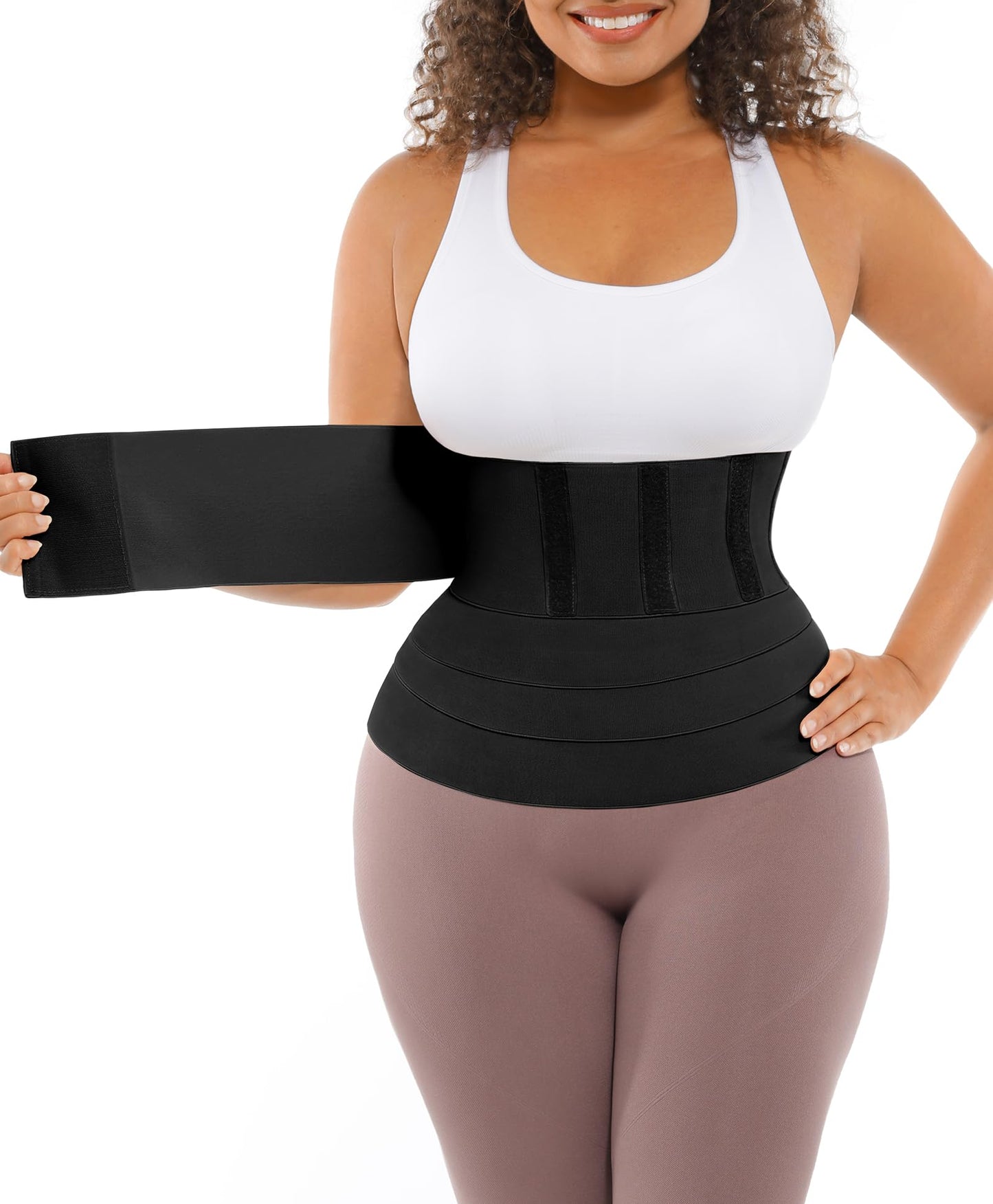 FeelinGirl Waist Trainer Wrap for Women Belly Fat Black 10 FT