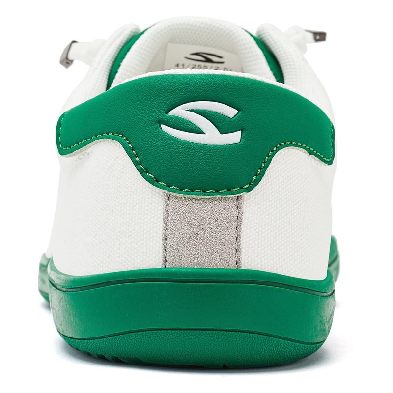 HOBIBEAR Barefoot Minimalist Shoes Womens Mens | Zero Drop | Wide Width Canvas Slip-on Shoes(White/Green, Women 9/Men 8)