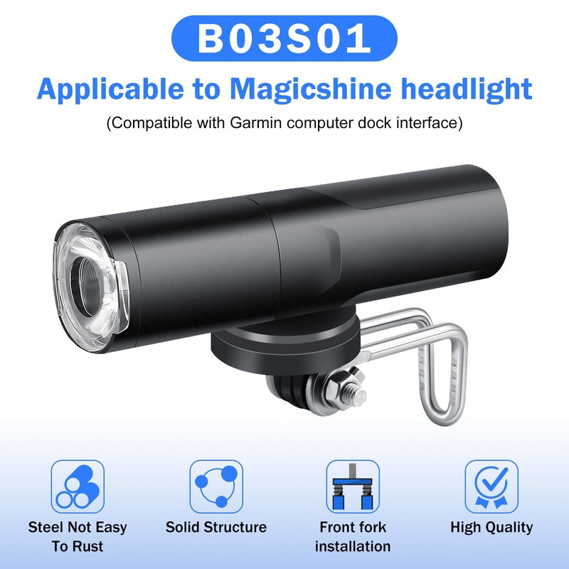 Center Fork Bicycle Headlight Bracket Clamp Accessories for Outdoor Cycling, B03S01