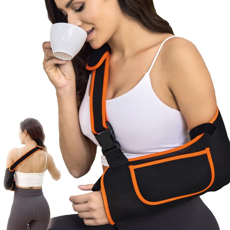 Yaoociy Arm Sling for Women&Men with Enhanced Size Adjustable Sling for Arm Support, Elbow Wrist Left Right Arm Sling with Buckle Design (M)