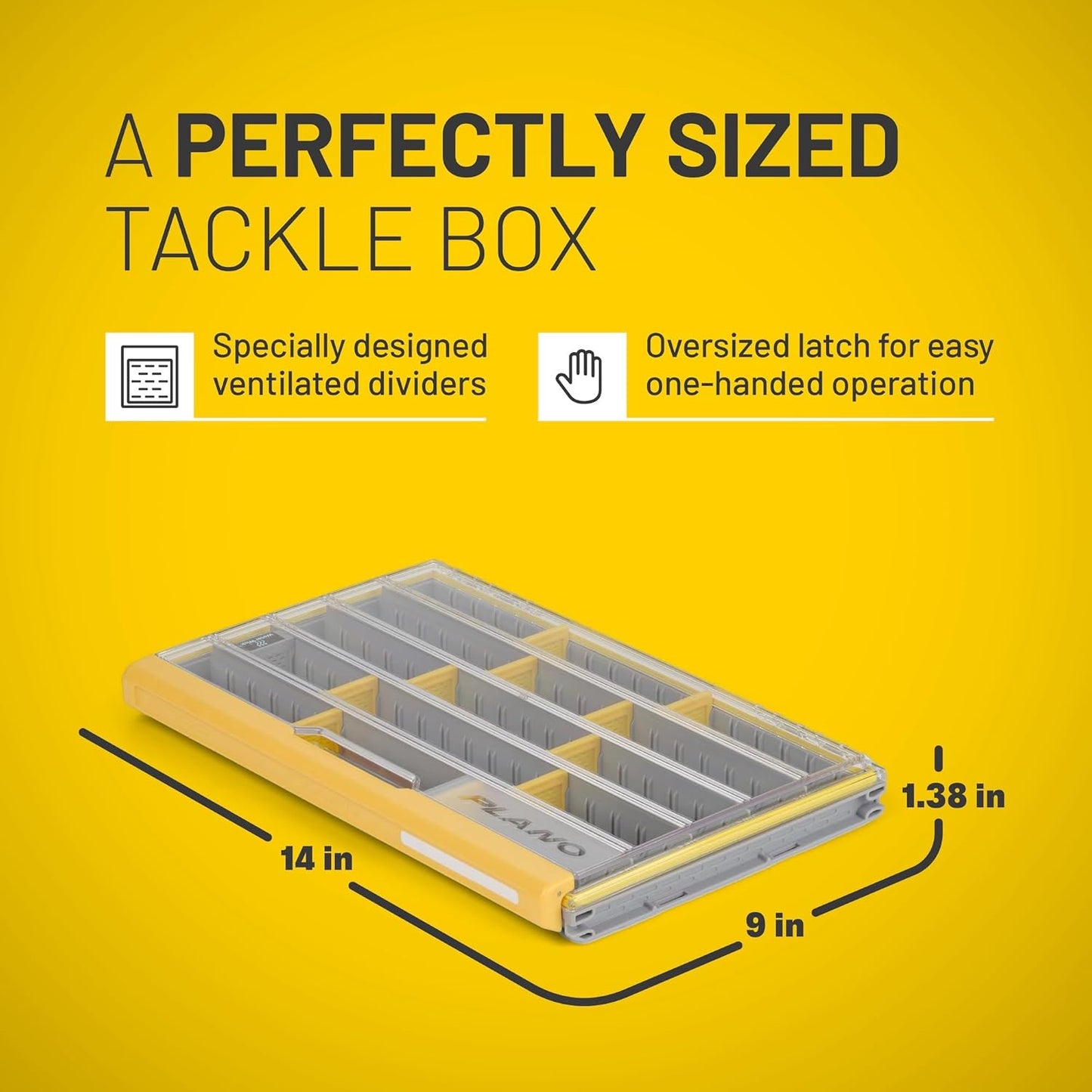 Plano EDGE 3700 Tackle Box - Waterproof & Rust-Resistant Fishing Storage | Clear/Yellow