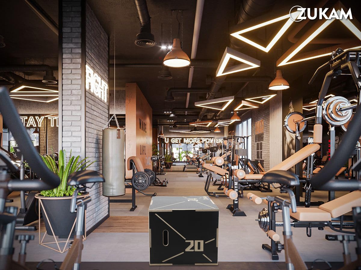ZUKAM Non-Slip Wood Plyometric Jump Box- 3-in-1 Wooden Plyo Box for Home Gym and Outdoor Workout (24" x 20" x 16")