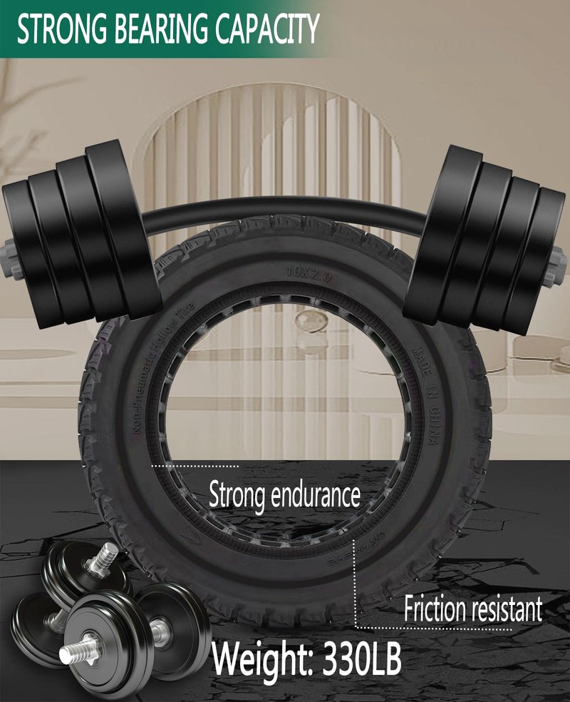 GLDYTIMES 10X2.125 Solid Tire: 10x2/54-152 Tubeless Tyre Replacement for Gotrax Turboant X7 Hiboy S2 Pro MAX Electric Scooter, 10x2 Inch Rubber Honeycomb Front Rear Wheels Black