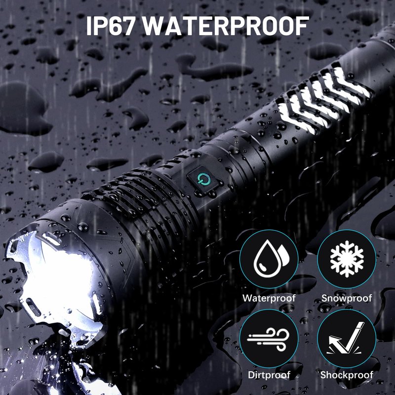 Grentay Rechargeable LED Flashlights 3600,000 High Lumens, Super Bright Flashlight with Input and Output Functions, Tactical Flashlight for Camping Home Emergencies (Large, Piece, 1)