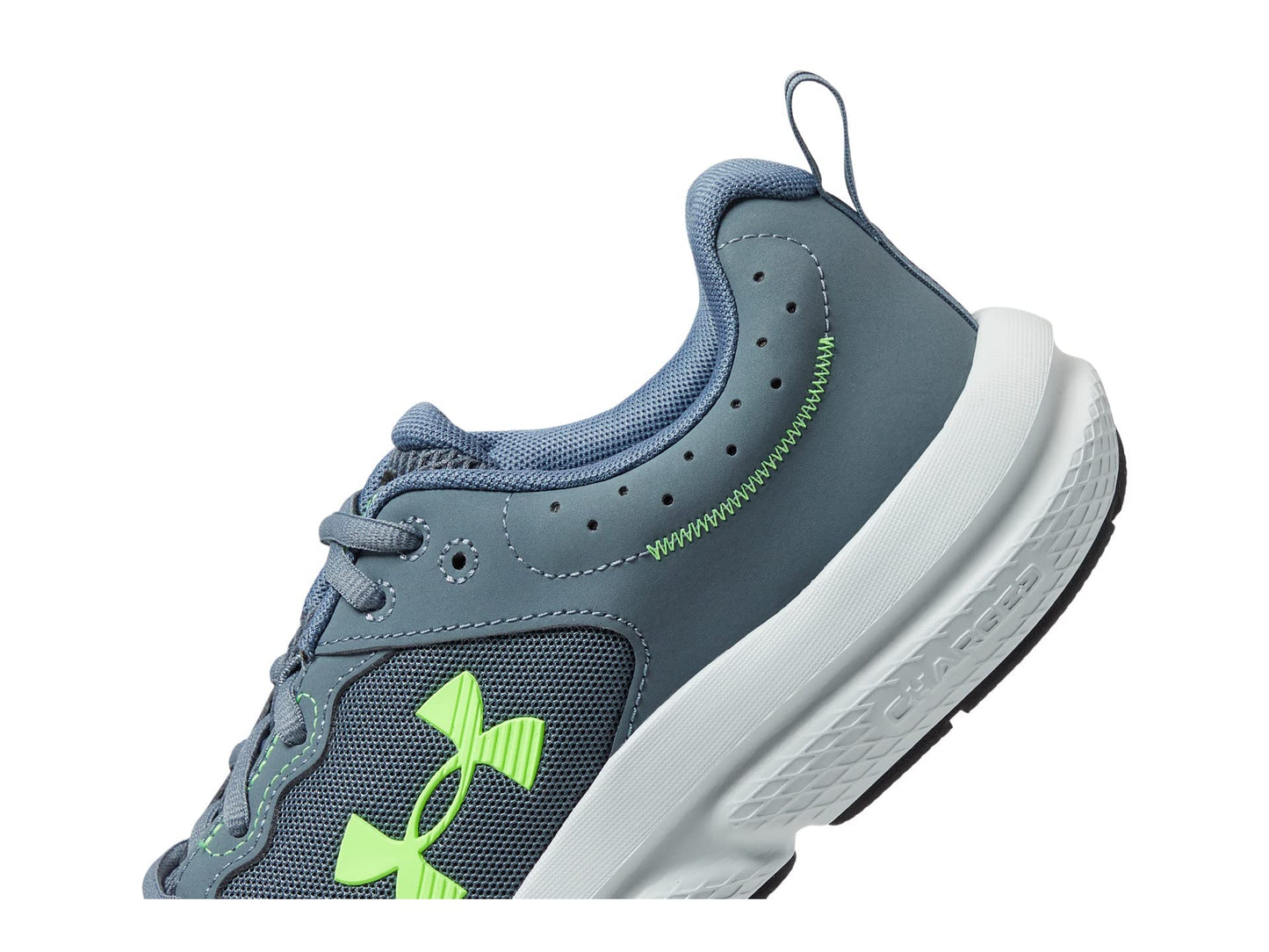 Under Armour Men's Charged Assert 10 Shoes, (101) Gravel/Gravel/Lime Surge, 13 X-Wide