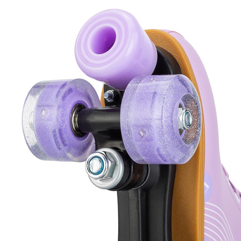Jessie Roller Skates Women and Girl, PU Leather Light up Kids Roller Skates, Cute Adjustable Four-Wheel Beginner Wome Roller Skates Girls Ages 8-12 Outdoor (Women's 8.5,Purple Printing)