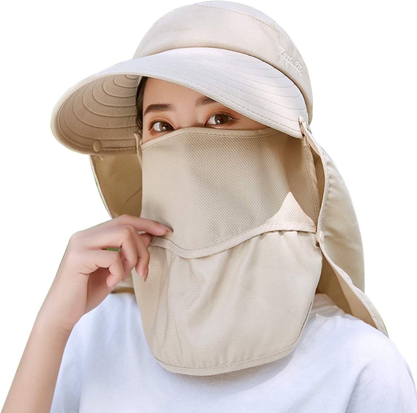 Wide Brim Sun Hat for Women - UV Protection with Detachable Neck Flap | Perfect for Garden, Fishing & Hiking