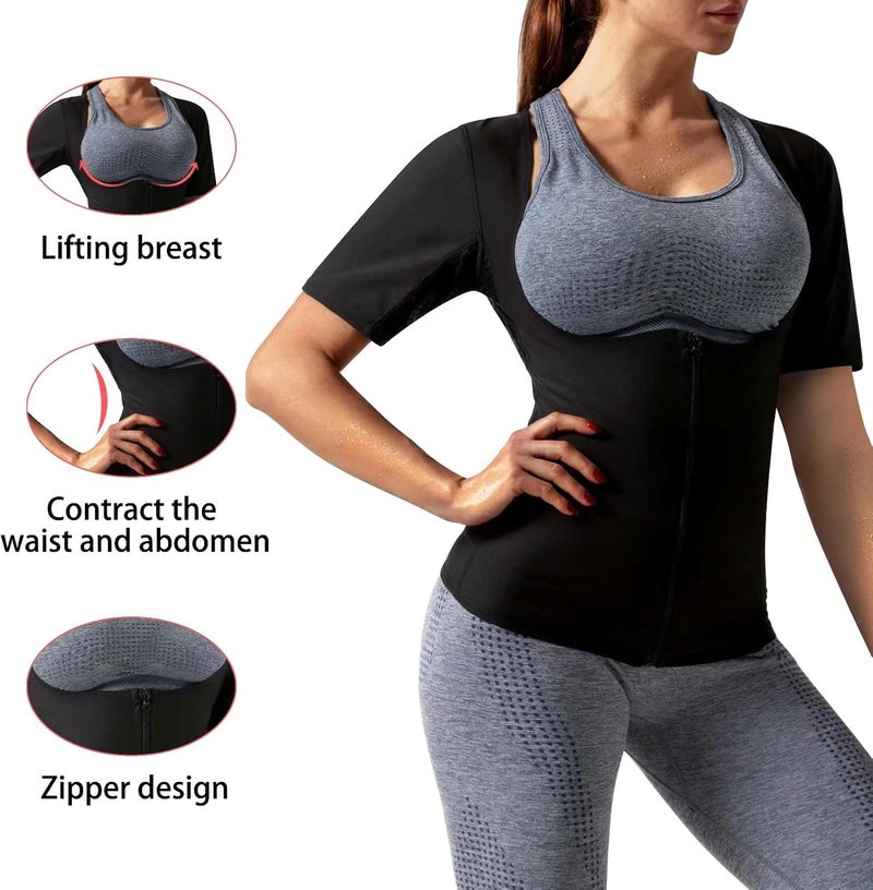 Women's Sauna Shirt - Weight Loss Sweat Vest & Waist Trainer | Zippered Body Shaper