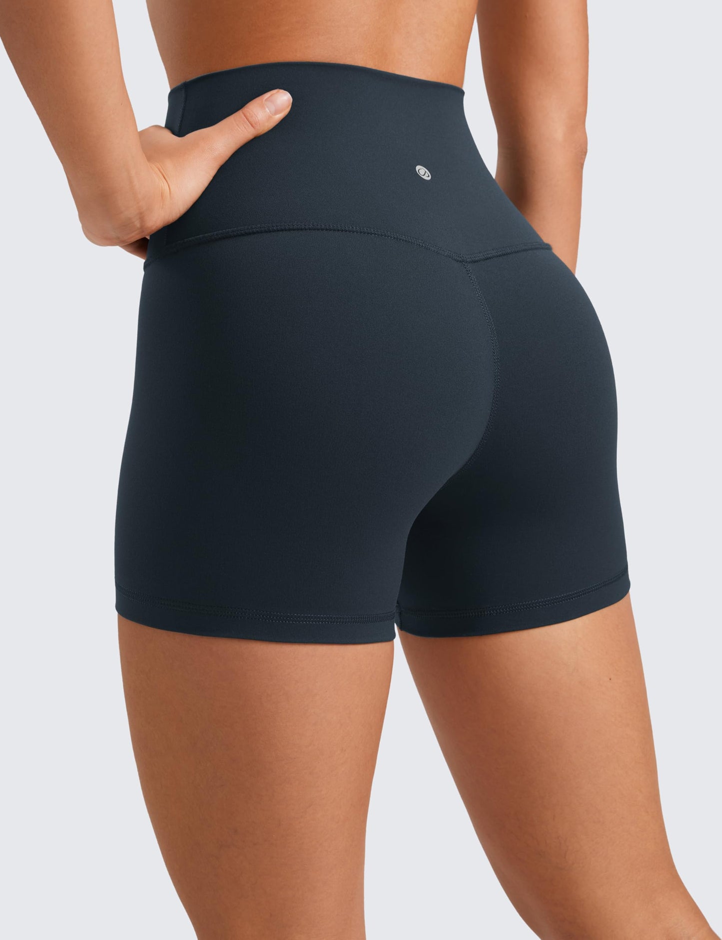 CRZ YOGA Butterluxe Biker Shorts 4'' - High Waisted Booty Workout Volleyball Yoga Womens Spandex True Navy X-Large
