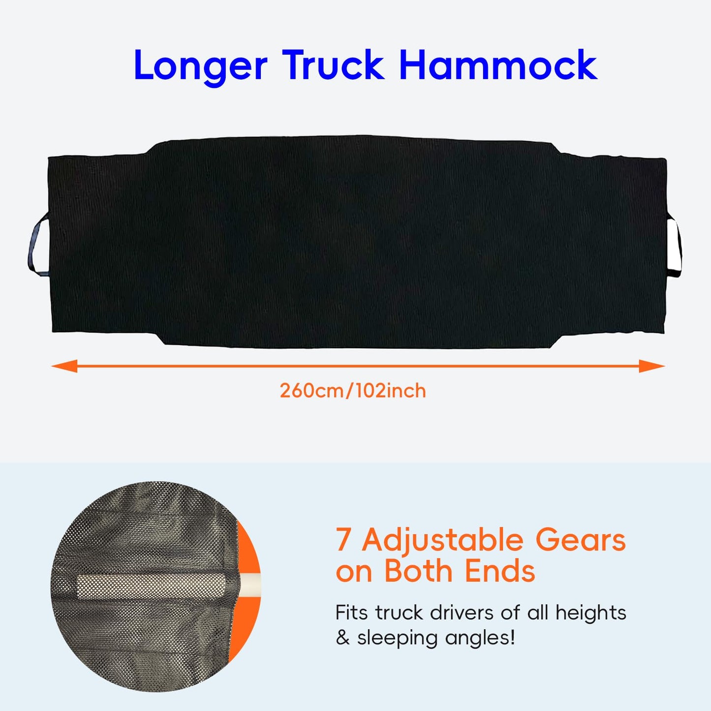 Day Cab Bed Semi Truck Hammock with Phone Bag, Truck Bed Sleeping Platform & Bus Hammock, Maximum 400LB, Gift for Truck Driver
