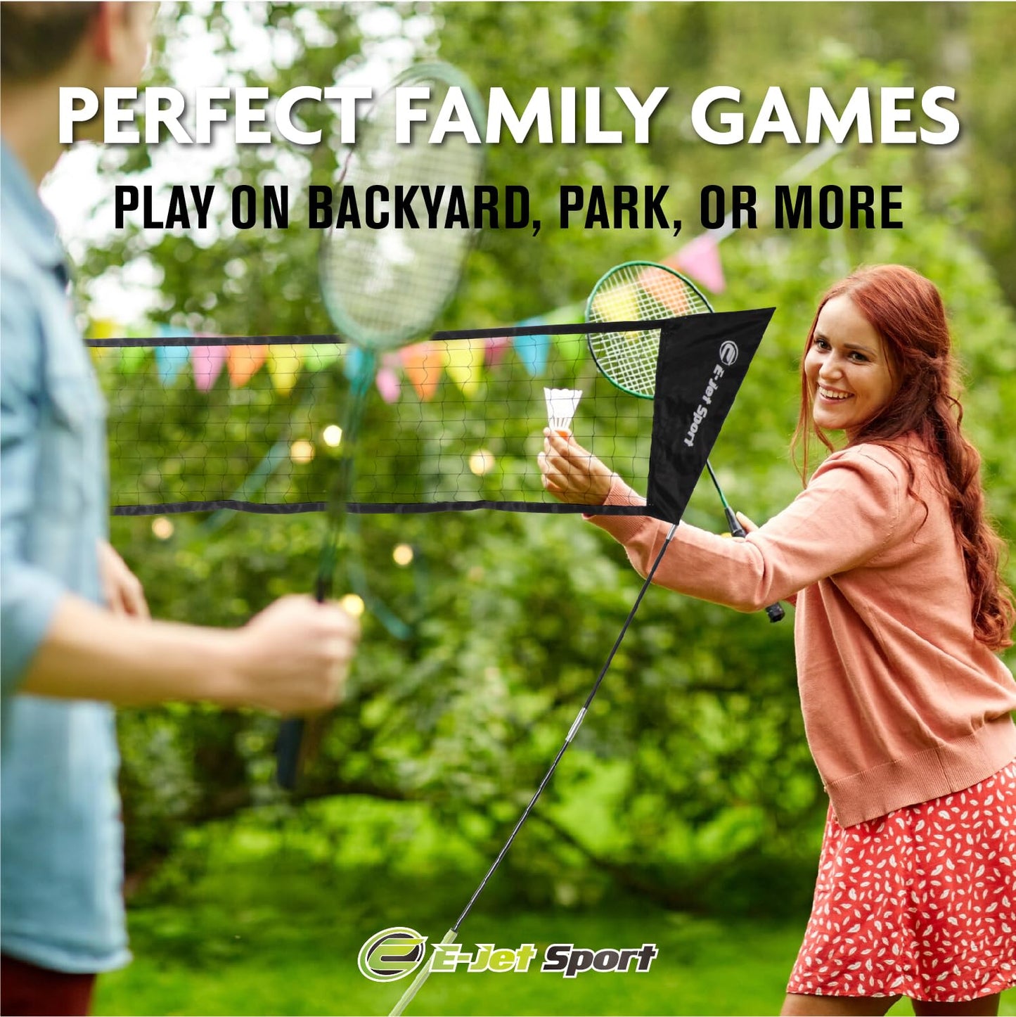Badminton Net, Portable & Instant Setup (Tool Free Assembly) - Backyard Fun, Beach Park Picnic Outdoor Games