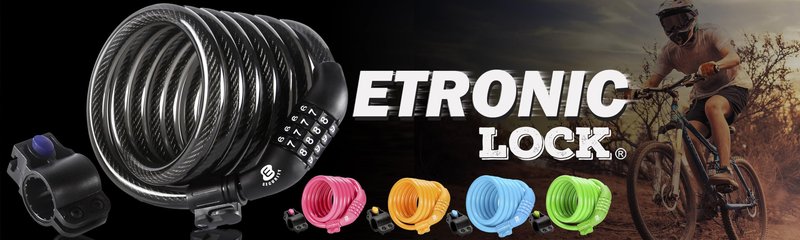 ETRONIC M6 Resettable Combination Lock Bike Cable, 6-Feet x 3/8-Inch, Black