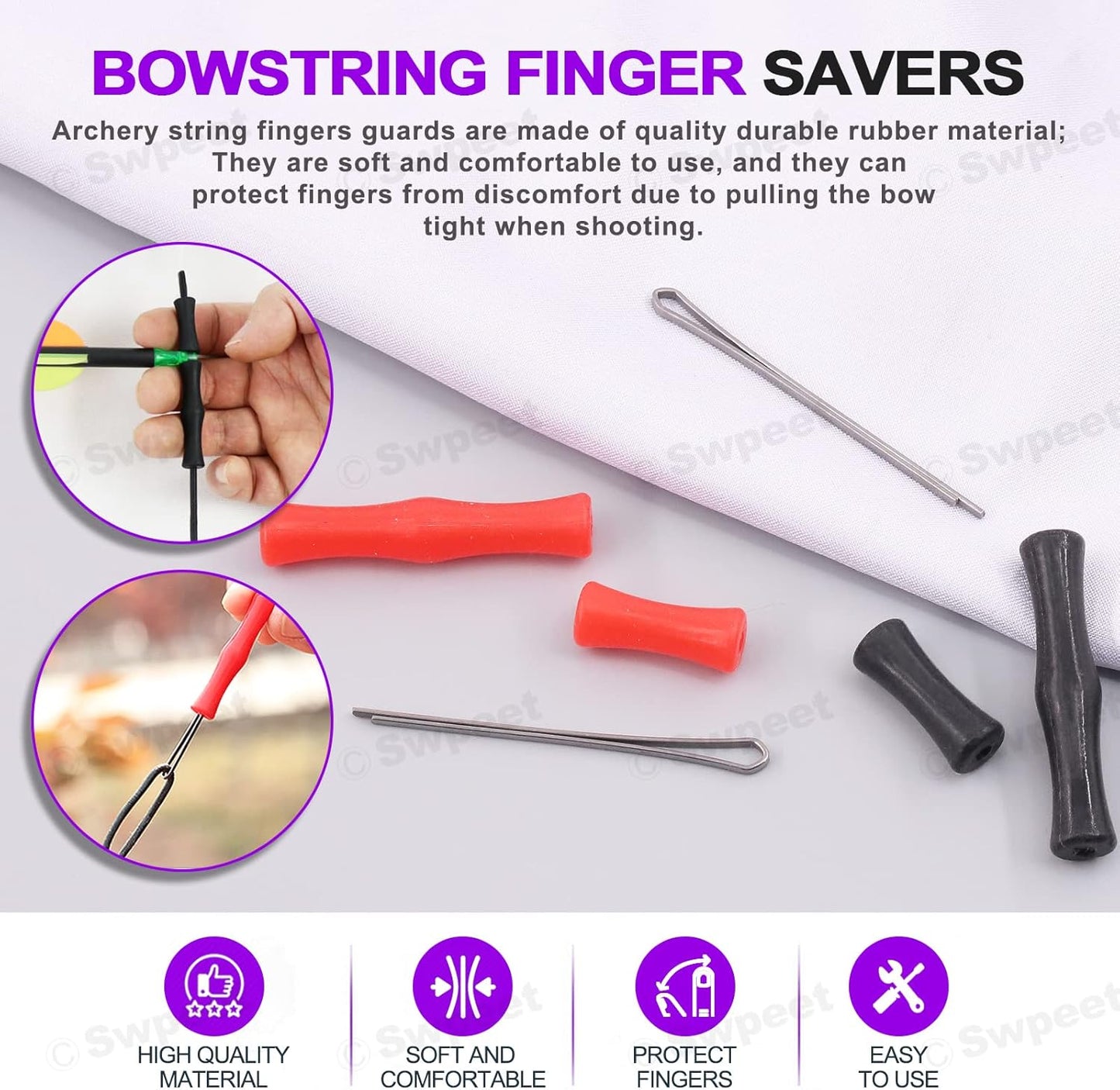 Archery Bow String Tools Kit - 17Pcs Nocking Buckle, T Shape Ruler & More | Essential Accessories for Precision Shooting