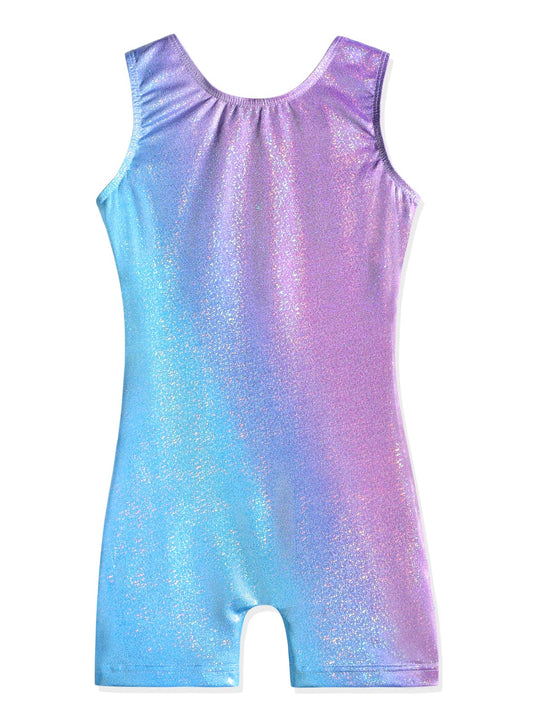 Toddler Leotards for Girls Gymnastics 3t 4t Kid Child Dance Outfit Colorful Sparkle Purple Blue Biketards (Purple Blue, 3-4 Years)