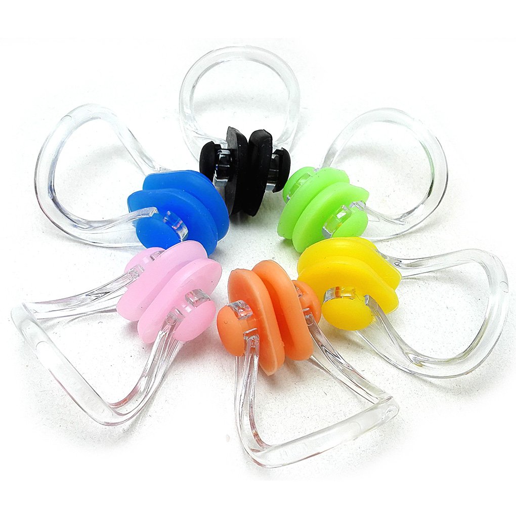 Zooshine BRBD Set of 6 Waterproof Silicone Swimming Nose Clip Plugs for Adults Children Age 7+ (6 Pack)