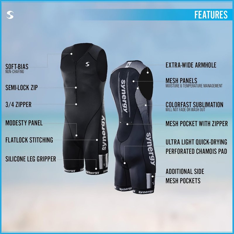 Men's Elite Sleeveless Triathlon Suit - High-Performance Trisuit for Racing | Lightweight & Comfortable