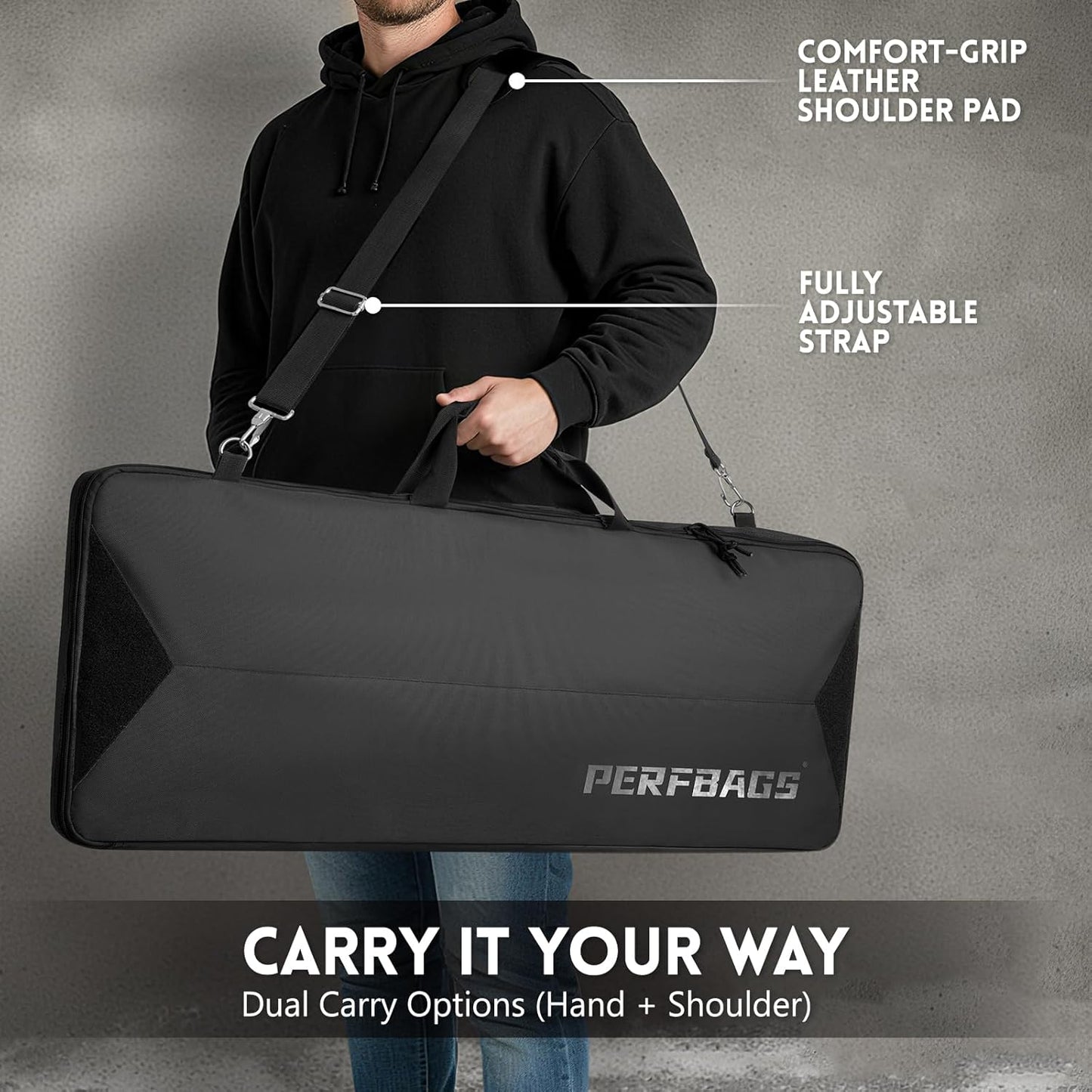 Tactical Padded Soft Rifle Case - MOLLE System, Fits Scoped Rifles | Adjustable Sling & Dual Zipper