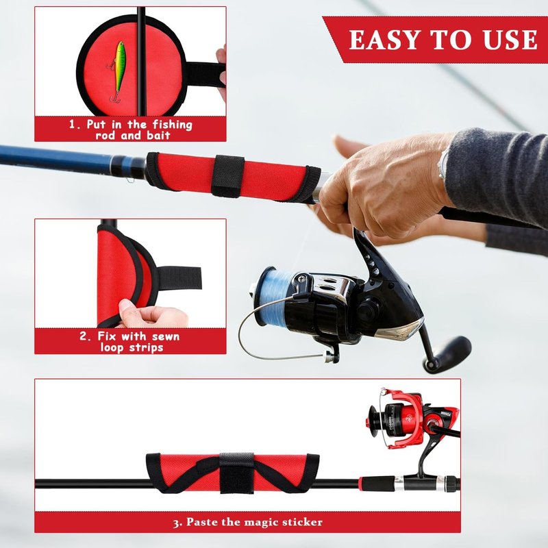 Fishing Lure Covers - 5.9" Rod Lure Wraps for Fishing Rods | Tri-Color Mixed Design