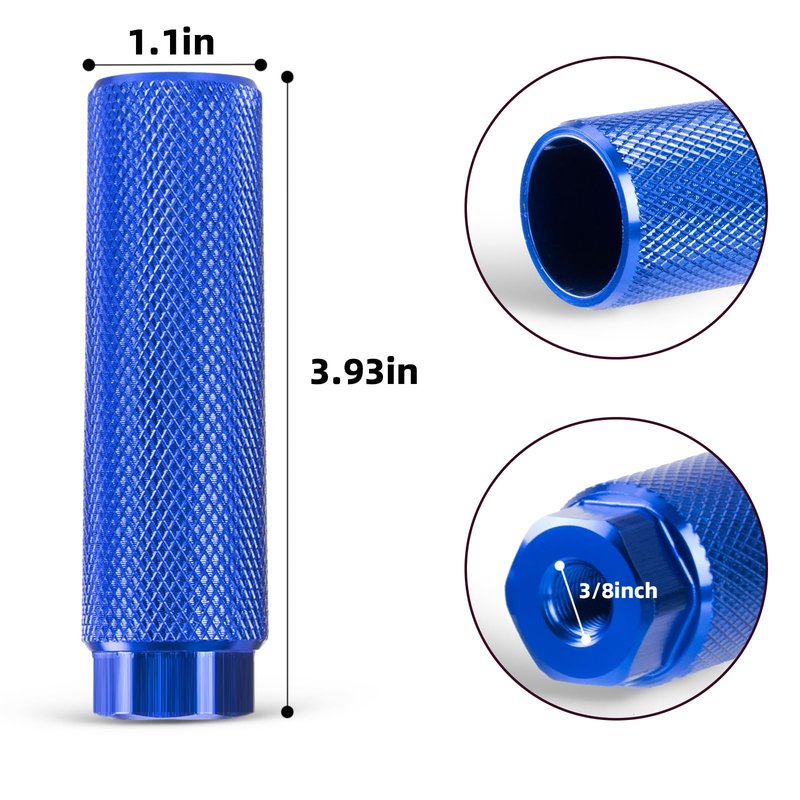 Shwsed Bike Pegs, Aluminum Anti-Skid BMX Bicycle Foot Pegs for Mountain Bike Cycling, Stunt Pegs Fit 3/8 inch Axles (Dark Blue)