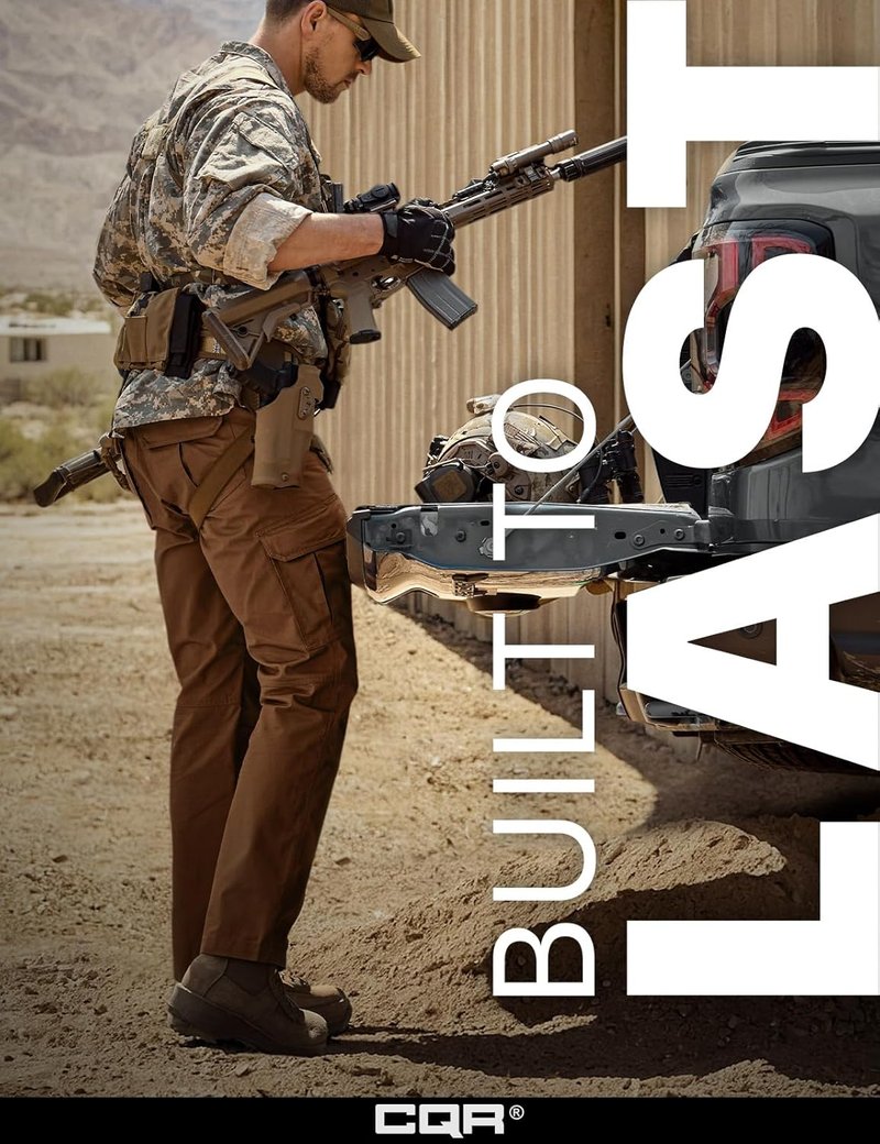 CQR Men's Tactical Pants - Water Resistant Ripstop Cargo Design | Lightweight EDC Work & Hiking Wear