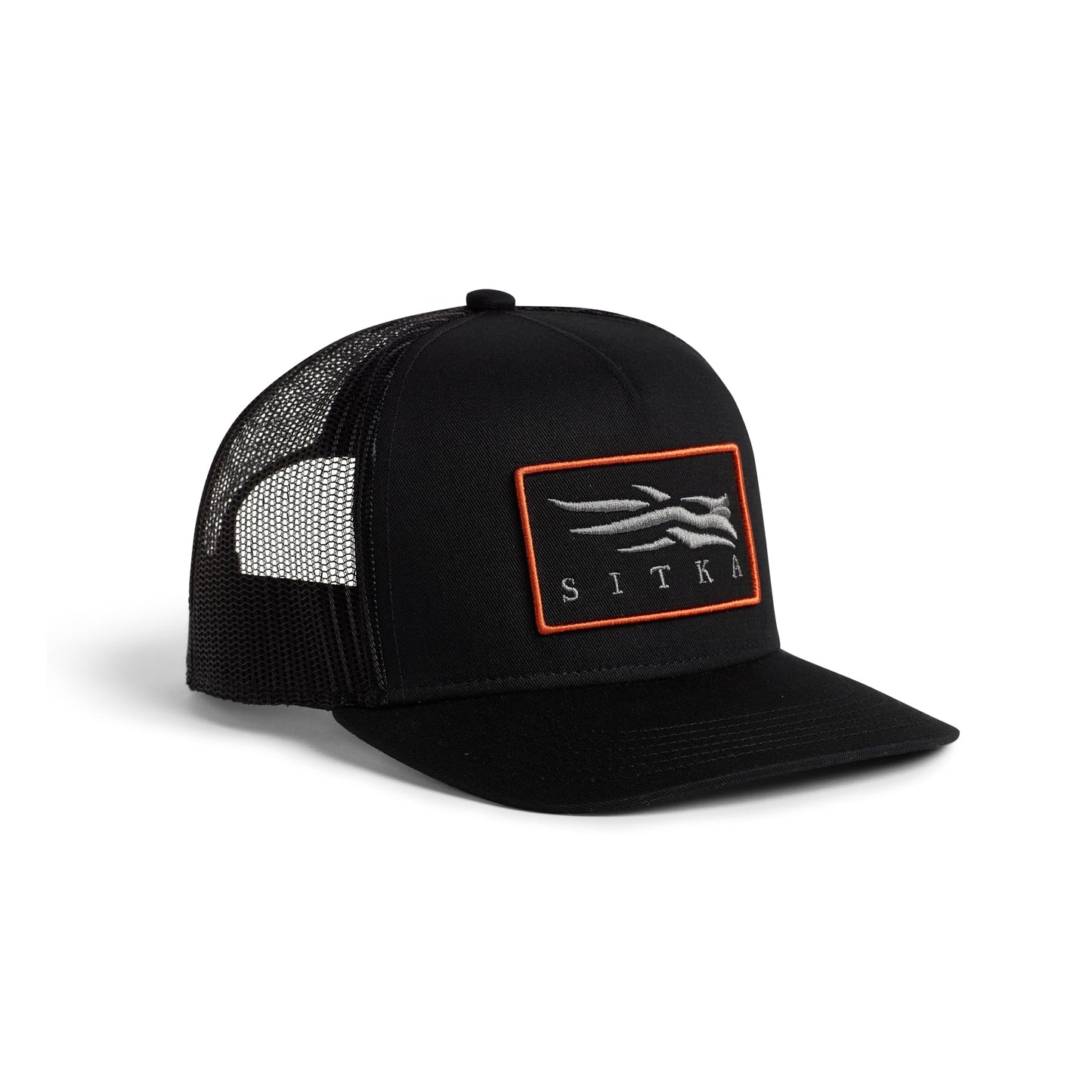 SITKA Icon Patch Hi Pro Trucker Hat - Adjustable Outdoor Snap Back Hunting Fishing Hat for Men, Black, One Size Fits All