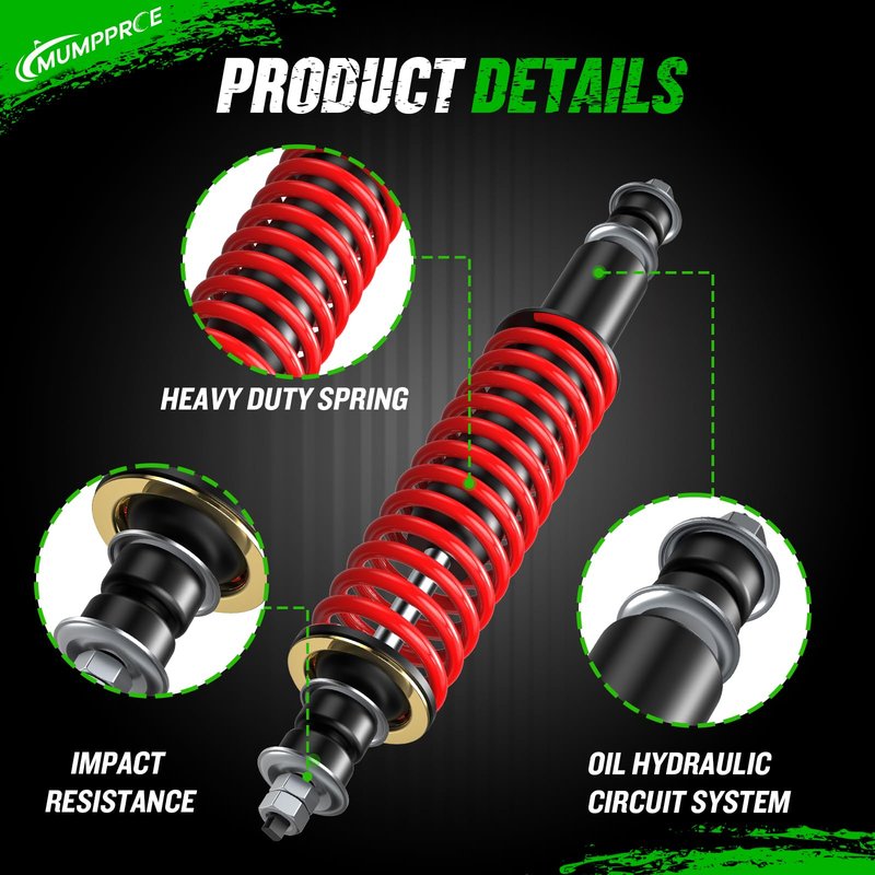 MUMPPRCE EZGO Golf Cart Heavy Duty Coil Spring Shock Absorber for TXT/Medalist 1994-UP Gas or Electric Models, EZGO TXT Front and Rear Shock Absorber, Replaces OEM# 70928-G01, 76418-G01, 70630-G01