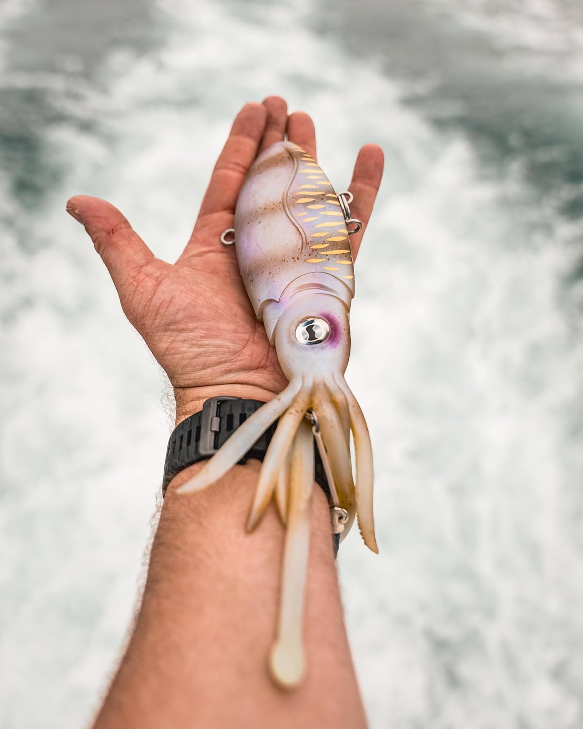 Original Squidtrex Vibrating Fishing Lure - Patented TPE Soft Plastic Bait for Saltwater | Strong BKK Assist Hooks