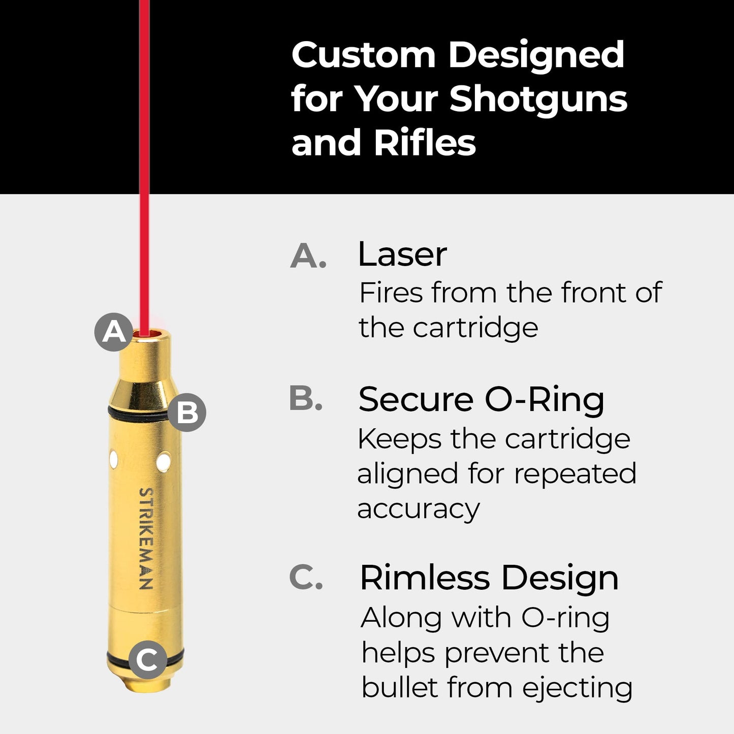 Strikeman 30-06 Springfield Rifle Dry-Fire Laser Training System - Great for Target Shooting Practice - Kit w/Access to Updated Strikeman App (No Subscription Needed), Cartridge, Target & Phone Holder