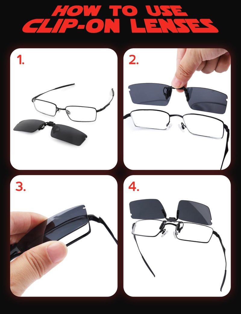 Fiskr Polarized Clip-On Sunglasses Flip Up Anti-Glare UV Protection Glasses for Oakley Top Spinner 4B OX3136 53mm - Compact Fit - Classic Black