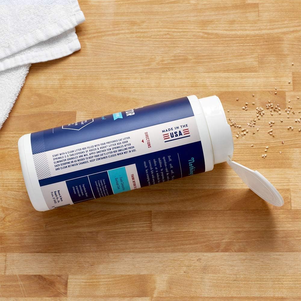 Rocco & Roxie Litter Box Odor Eliminator - Natural Cat Urine Deodorizer | Safe & Effective 12 oz
