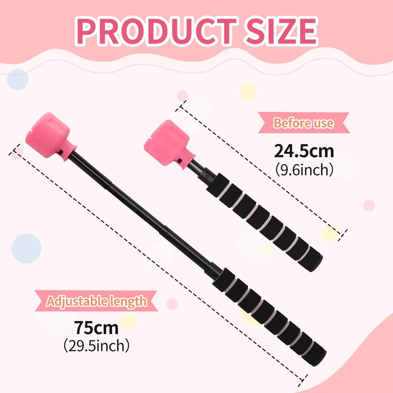 VIFUME Balloon Popper Tool with 360° Surround Tip, Telescopic Aluminum Rod (9–28.5 Inches), Adjustable Balloon Cleanup Stick with Safety Cap for Party & Event Decoration