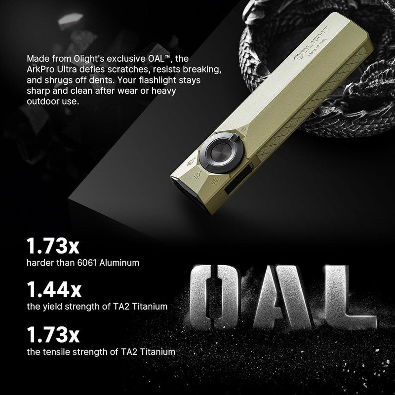 Olight ArkPro Ultra EDC Flashlight - 1700 Lumens Rechargeable Portable Light | Olive Green