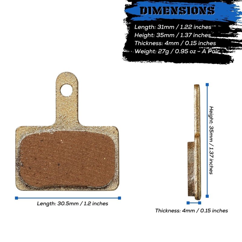 Corki Cycles 2 Pairs Sintered Metal Bike Disc Brake Pads for TRP Tektro Shimano