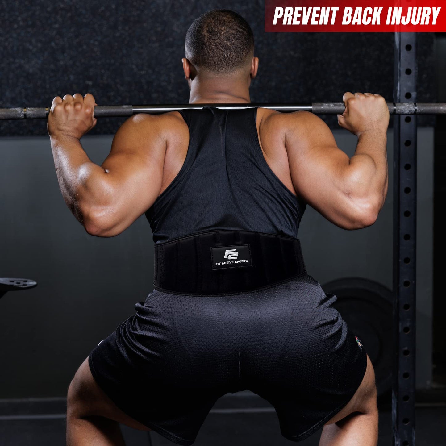 Fit Active Sports Professional Neoprene Weight Lifting Belt for Men and Women | Durable, Comfortable, and Fully Adjustable with Buckle | Maximum Back Support and Injury Prevention (Black, XS)