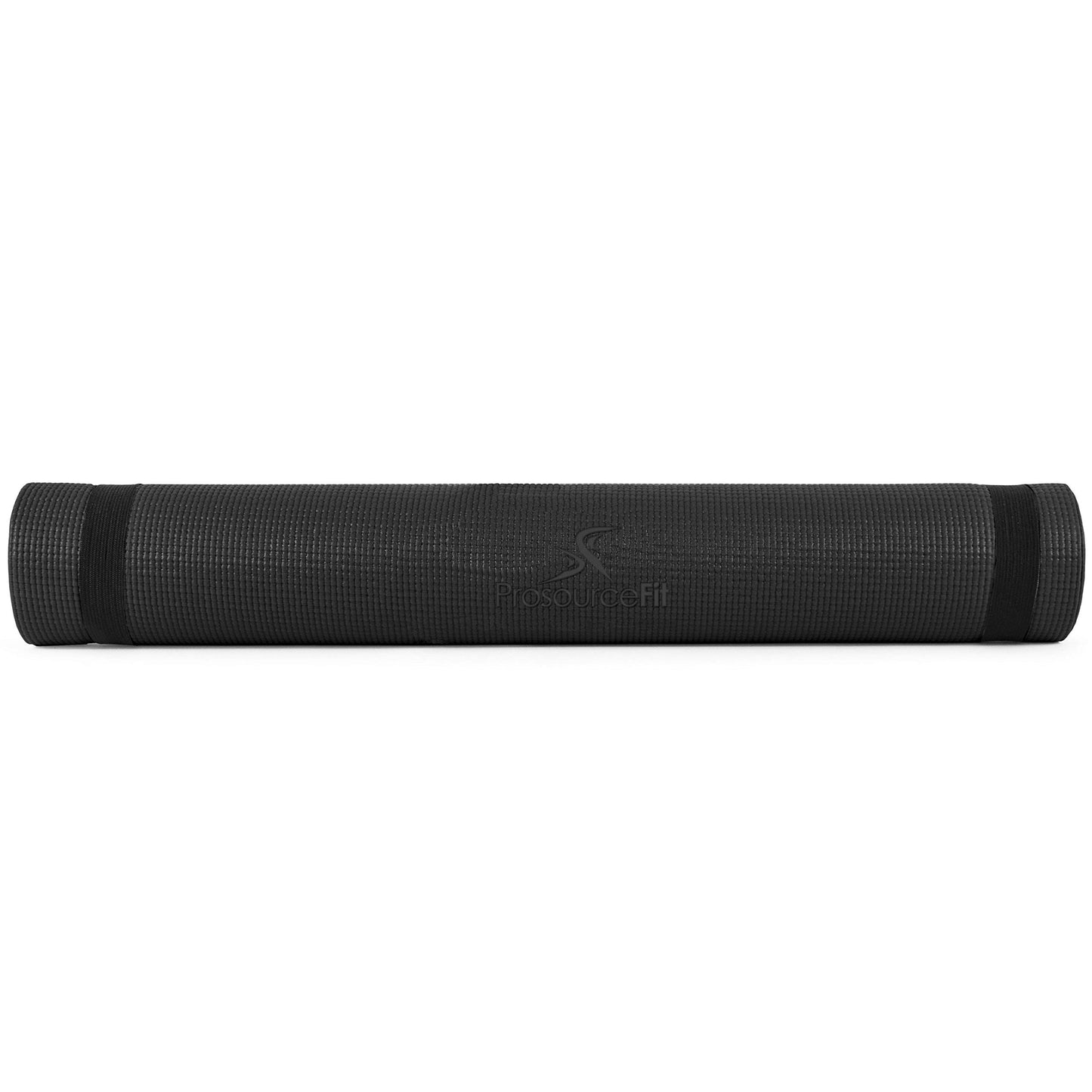 ProsourceFit Classic Yoga Mat 1/8” (3mm) Thick, Extra Long 72-Inch Lightweight Fitness Mat with Non-Slip Grip for Yoga, Pilates, Exercise, Black