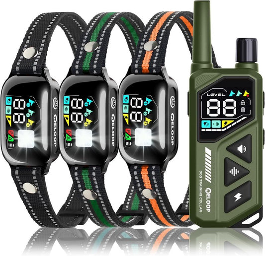 Dog Shock Collar - AI Smart Anti-Barking Training E-Collar with Remote | 3300FT Range, IPX7 Waterproof for All Breeds