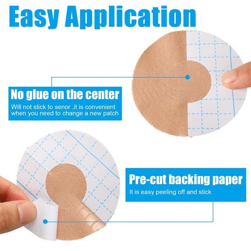 80 Pcs Adhesive Patch Sensor Covers, Cgm Continuous Glucose Monitor Protection Diabetic Supplies Freestyle Waterproof Sweatproof Adhesive Patch Protection Diabetic Supplies for Skin